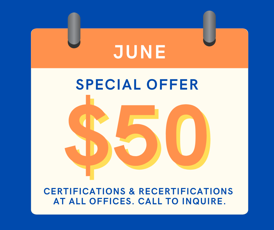 For the month of June OARS / BHCS will be offering $50 Certifications and Re-Certifications Call staff to Inquire